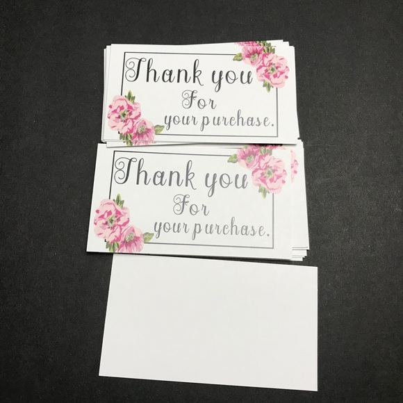 30 Thank you for your purchase floral cards  3.5x2 - Picture 4 of 4